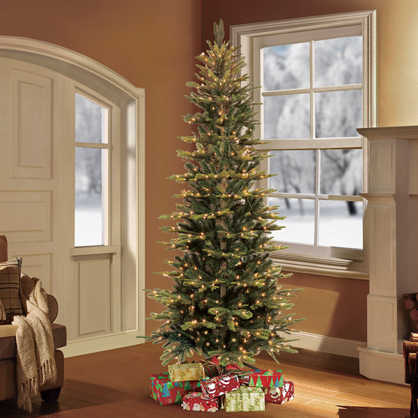 The Holiday Aisle® PreLit Slim Aspen Green Fir Artificial Christmas